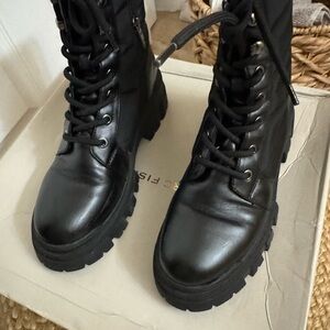 Marc Fisher Black Combat Moto Boots
